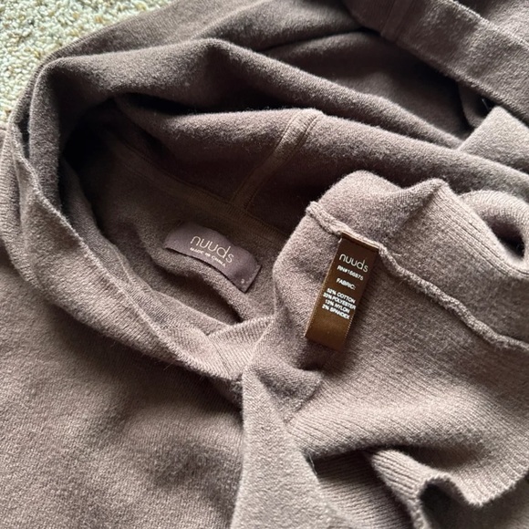 NUUDS Luxe Knit Hoodie in Coffee Brown size Small - Picture 10 of 12